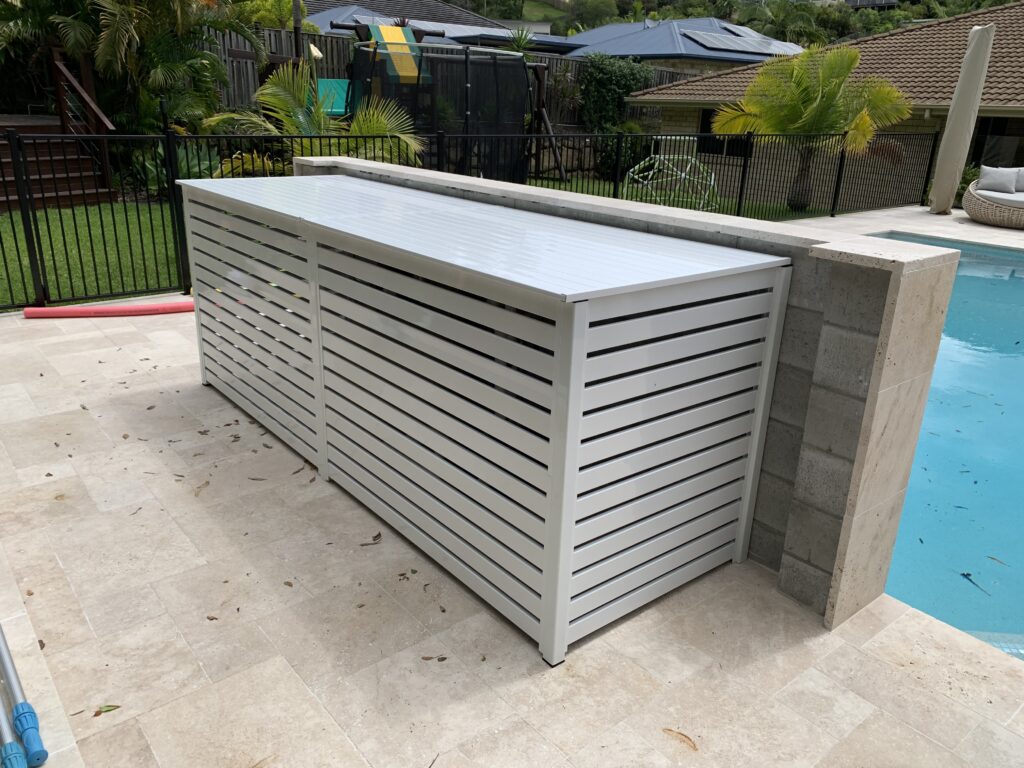 Filter Box with 2 flat lids behind a waterfall