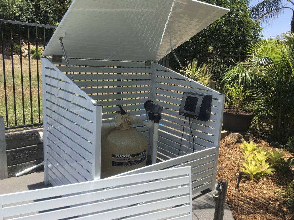 Durable pool filter cover for outdoor use
